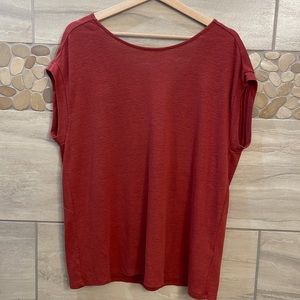Rust Top. Back gathers w/ V-neck line.